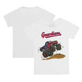 Cleveland Guardians Tiny Turnip Youth Monster Truck T-Shirt - White T-shirts