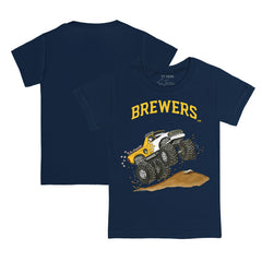 Milwaukee Brewers Tiny Turnip Youth Monster Truck T-Shirt - Navy T-shirts