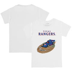 Texas Rangers Tiny Turnip Youth Race Car T-Shirt - White T-shirts