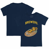 Milwaukee Brewers Tiny Turnip Youth Race Car T-Shirt - Navy T-shirts