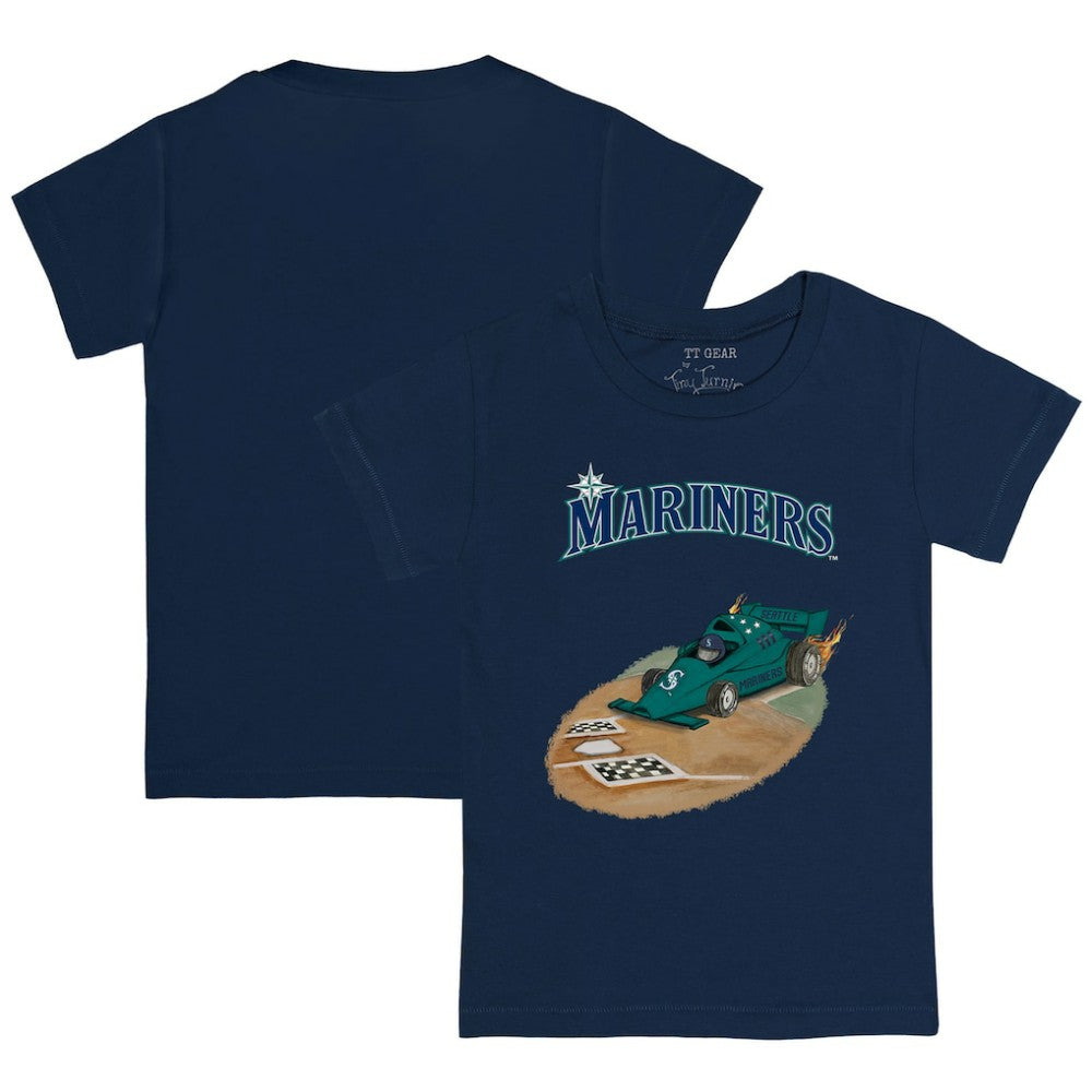 Seattle Mariners Tiny Turnip Youth Race Car T-Shirt - Navy T-shirts