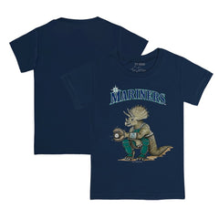 Seattle Mariners Tiny Turnip Youth Triceratops T-Shirt - Navy T-shirts