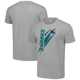NHL San Jose Sharks Starter Color Scratch T-Shirt - Heather Gray