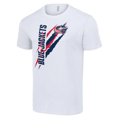 NHL Columbus Blue Jackets Starter Color Scratch T-Shirt - White