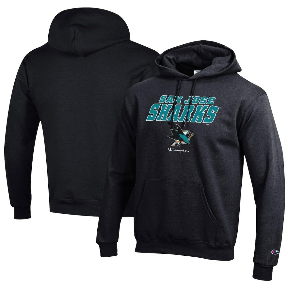 NHL San Jose Sharks Champion Eco Powerblend Pullover Hoodie - Black