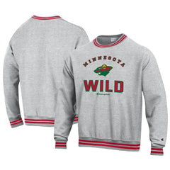 NHL Minnesota Wild Champion Reverse Weave Yarn Dye Pullover Sweatshirt - Heather Gray