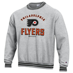 NHL Philadelphia Flyers Champion Reverse Weave Yarn Dye Pullover Sweatshirt - Heather Gray
