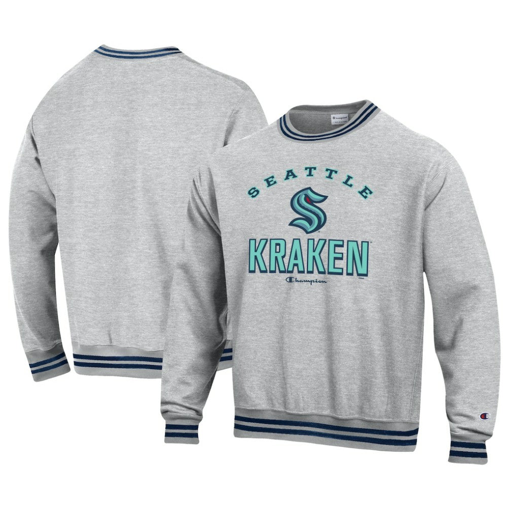 NHL Seattle Kraken Champion Reverse Weave Yarn Dye Pullover Sweatshirt - Heather Gray