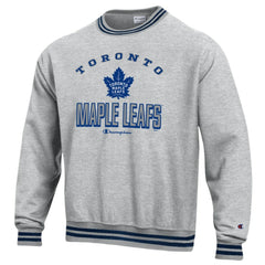 NHL Toronto Maple Leafs Champion Reverse Weave Yarn Dye Pullover Sweatshirt - Heather Gray