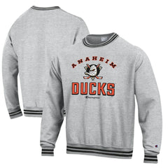 NHL Anaheim Ducks Champion Reverse Weave Yarn Dye Pullover Sweatshirt - Heather Gray
