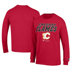 NHL Calgary Flames Champion Long-Sleeve Jersey T-Shirt - Red