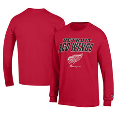 NHL Detroit Red Wings Champion Long-Sleeve Jersey T-Shirt - Red