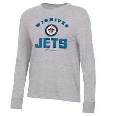 NHL Winnipeg Jets Champion Women's Core Long Sleeve T-Shirt - Heather Gray