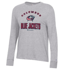 NHL Columbus Blue Jackets Champion Women's Core Long Sleeve T-Shirt - Heather Gray