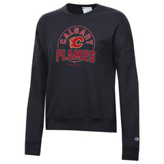 NHL Calgary Flames Champion Women's Powerblend Pullover Sweatshirt - Black