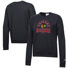 NHL Chicago Blackhawks Champion Women's Powerblend Pullover Sweatshirt - Black