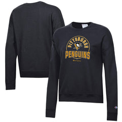 NHL Pittsburgh Penguins Champion Women's Powerblend Pullover Sweatshirt - Black