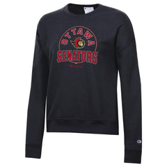 NHL Ottawa Senators Champion Women's Powerblend Pullover Sweatshirt - Black