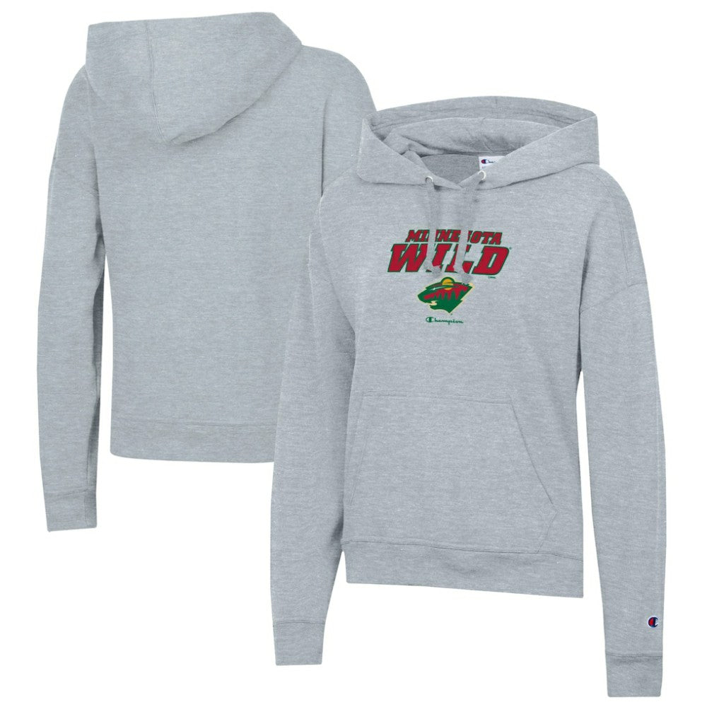 NHL Minnesota Wild Champion Women's Powerblend Fleece Pullover Hoodie - Gray