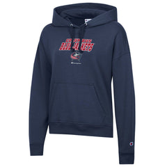 NHL Columbus Blue Jackets Champion Women's Powerblend Fleece Pullover Hoodie - Navy