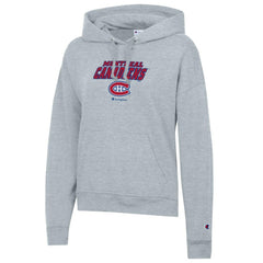 NHL Montreal Canadiens Champion Women's Powerblend Fleece Pullover Hoodie - Gray