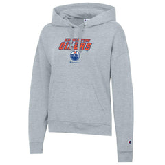 NHL Edmonton Oilers Champion Women's Powerblend Fleece Pullover Hoodie - Gray