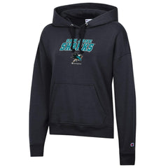 NHL San Jose Sharks Champion Women's Powerblend Fleece Pullover Hoodie - Black