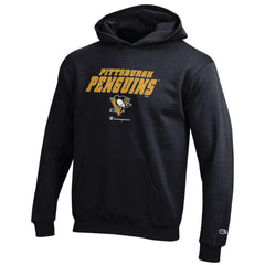 NHL Pittsburgh Penguins Champion Youth Eco Powerblend Pullover Hoodie - Black