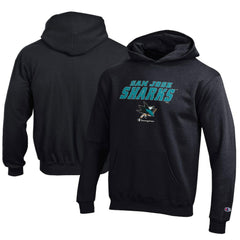 NHL San Jose Sharks Champion Youth Eco Powerblend Pullover Hoodie - Black