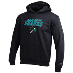 NHL San Jose Sharks Champion Youth Eco Powerblend Pullover Hoodie - Black