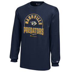 NHL Nashville Predators Champion Youth Long-Sleeve Jersey T-Shirt - Navy