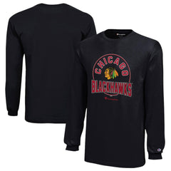 NHL Chicago Blackhawks Champion Youth Long-Sleeve Jersey T-Shirt - Black