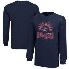 NHL Columbus Blue Jackets Champion Youth Long-Sleeve Jersey T-Shirt - Navy
