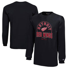 NHL Detroit Red Wings Champion Youth Long-Sleeve Jersey T-Shirt - Black