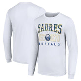 NHL Buffalo Sabres Starter Retro Graphic Long Sleeve Crew T-Shirt - White