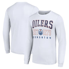 NHL Edmonton Oilers Starter Retro Graphic Long Sleeve Crew T-Shirt - White