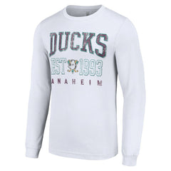 NHL Anaheim Ducks Starter Retro Graphic Long Sleeve Crew T-Shirt - White