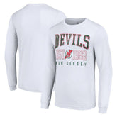 NHL New Jersey Devils Starter Retro Graphic Long Sleeve Crew T-Shirt - White