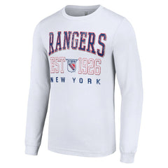 NHL New York Rangers Starter Retro Graphic Long Sleeve Crew T-Shirt - White