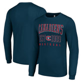 NHL Montreal Canadiens Starter Retro Graphic Long Sleeve Crew T-Shirt - Navy