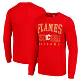 NHL Calgary Flames Starter Retro Graphic Long Sleeve Crew T-Shirt - Red