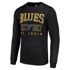 NHL St. Louis Blues Starter Retro Graphic Long Sleeve Crew T-Shirt - Black