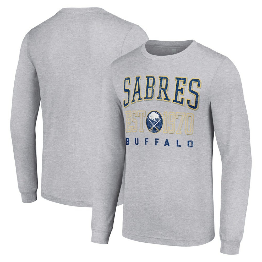 NHL Buffalo Sabres Starter Retro Graphic Long Sleeve Crew T-Shirt - Heather Gray