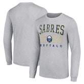 NHL Buffalo Sabres Starter Retro Graphic Long Sleeve Crew T-Shirt - Heather Gray