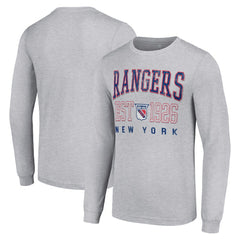 NHL New York Rangers Starter Retro Graphic Long Sleeve Crew T-Shirt - Heather Gray