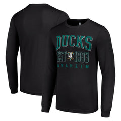NHL Anaheim Ducks Starter Retro Graphic Long Sleeve Crew T-Shirt - Black
