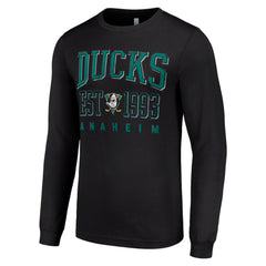NHL Anaheim Ducks Starter Retro Graphic Long Sleeve Crew T-Shirt - Black