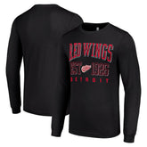 NHL Detroit Red Wings Starter Retro Graphic Long Sleeve Crew T-Shirt - Black