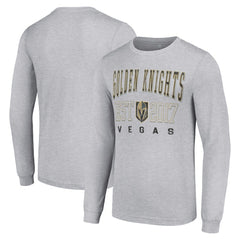 NHL Vegas Golden Knights Starter Logo Graphic Long Sleeve T-Shirt - Heather Gray
