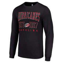 NHL Carolina Hurricanes Starter Logo Graphic Long Sleeve T-Shirt - Black
